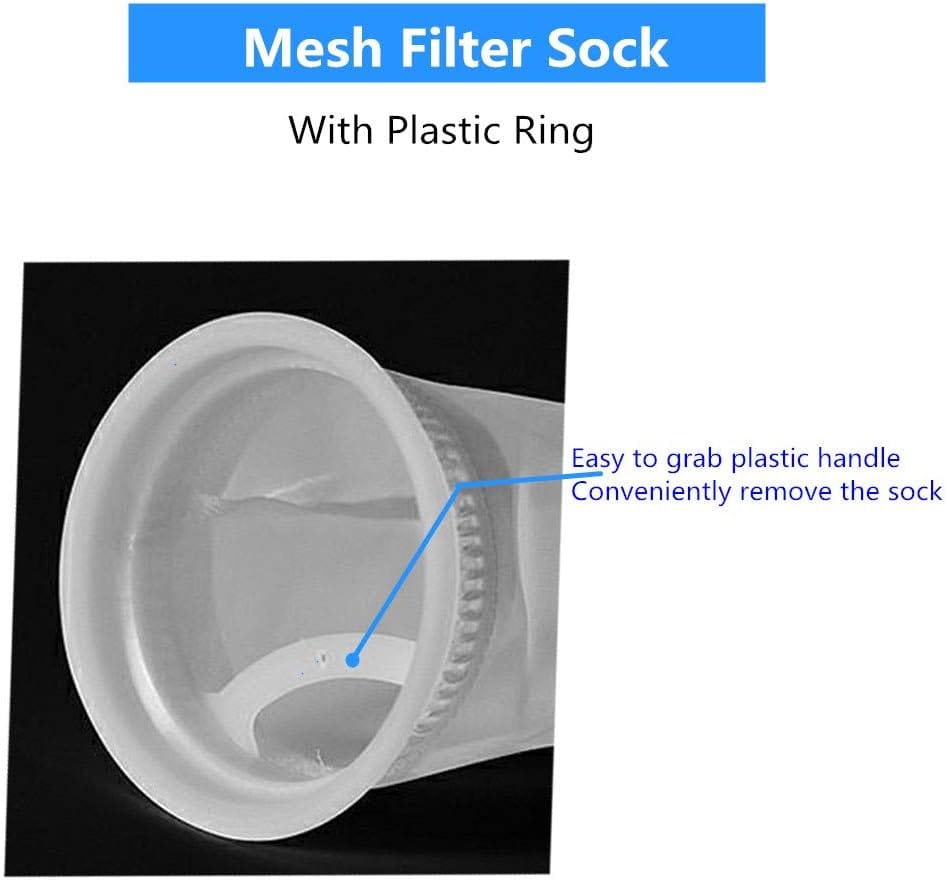 Water Tank Filter Bag – Reusable Mesh Filter Sock with Plastic Ring