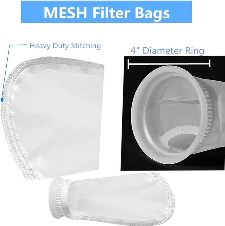 Water Tank Filter Bag – Reusable Mesh Filter Sock with Plastic Ring