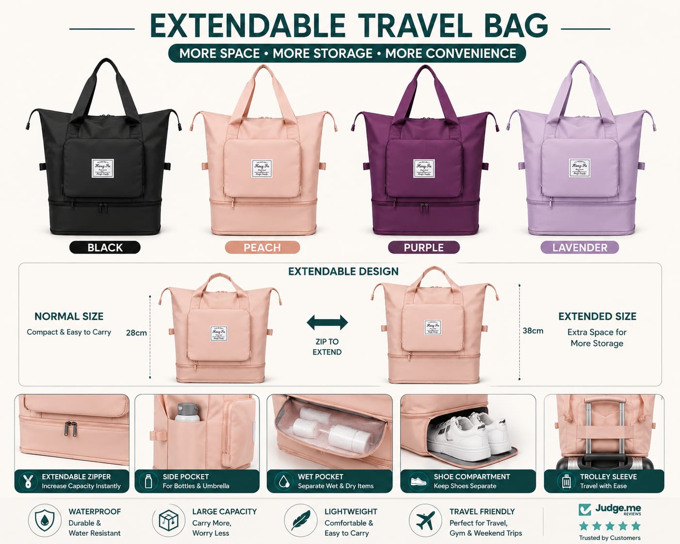 Foldable Travel Duffel Bag