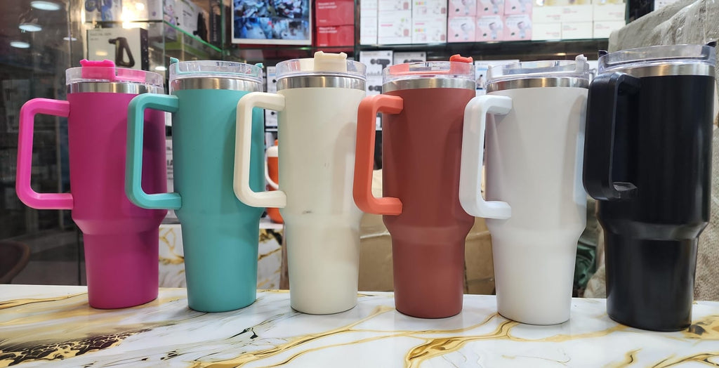 ✨🥤 40oz Premium Stainless Steel Insulated Travel Tumbler with Handle & Flip Lid 💧