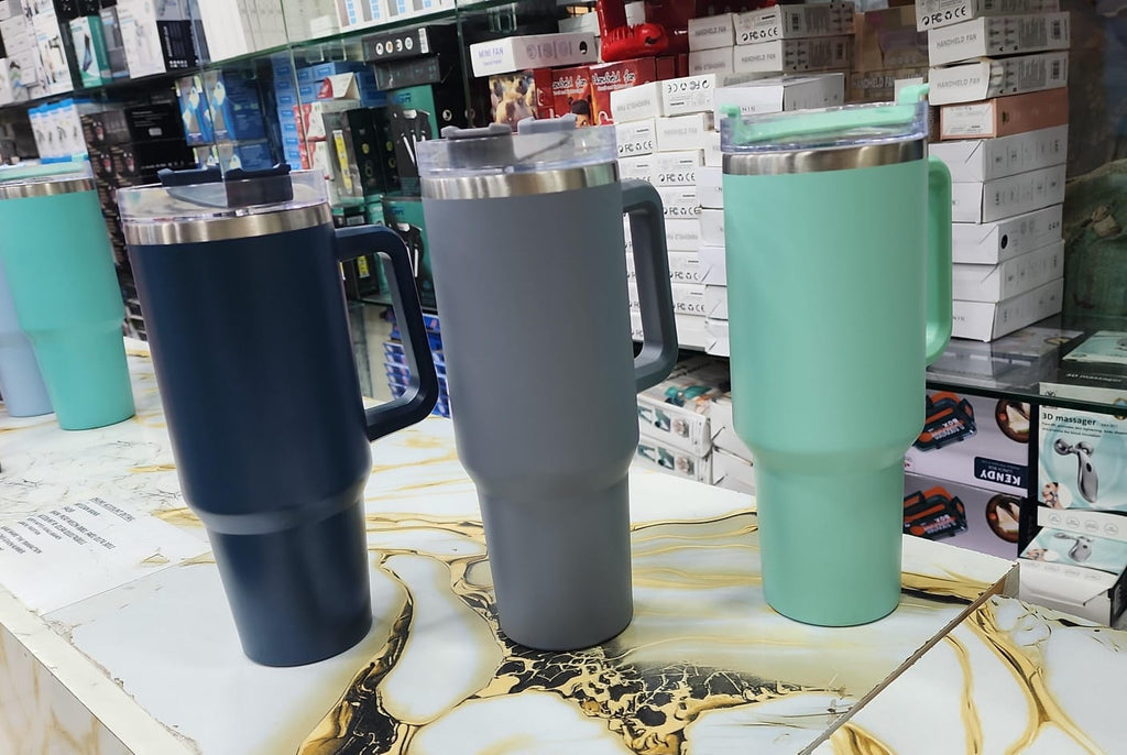 ✨🥤 40oz Premium Stainless Steel Insulated Travel Tumbler with Handle & Flip Lid 💧