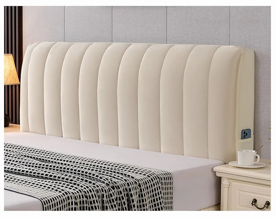 Designer Padded Plush Bed Headboard Velvet Cover King Size (Width:75 inch x Height:30 inch)